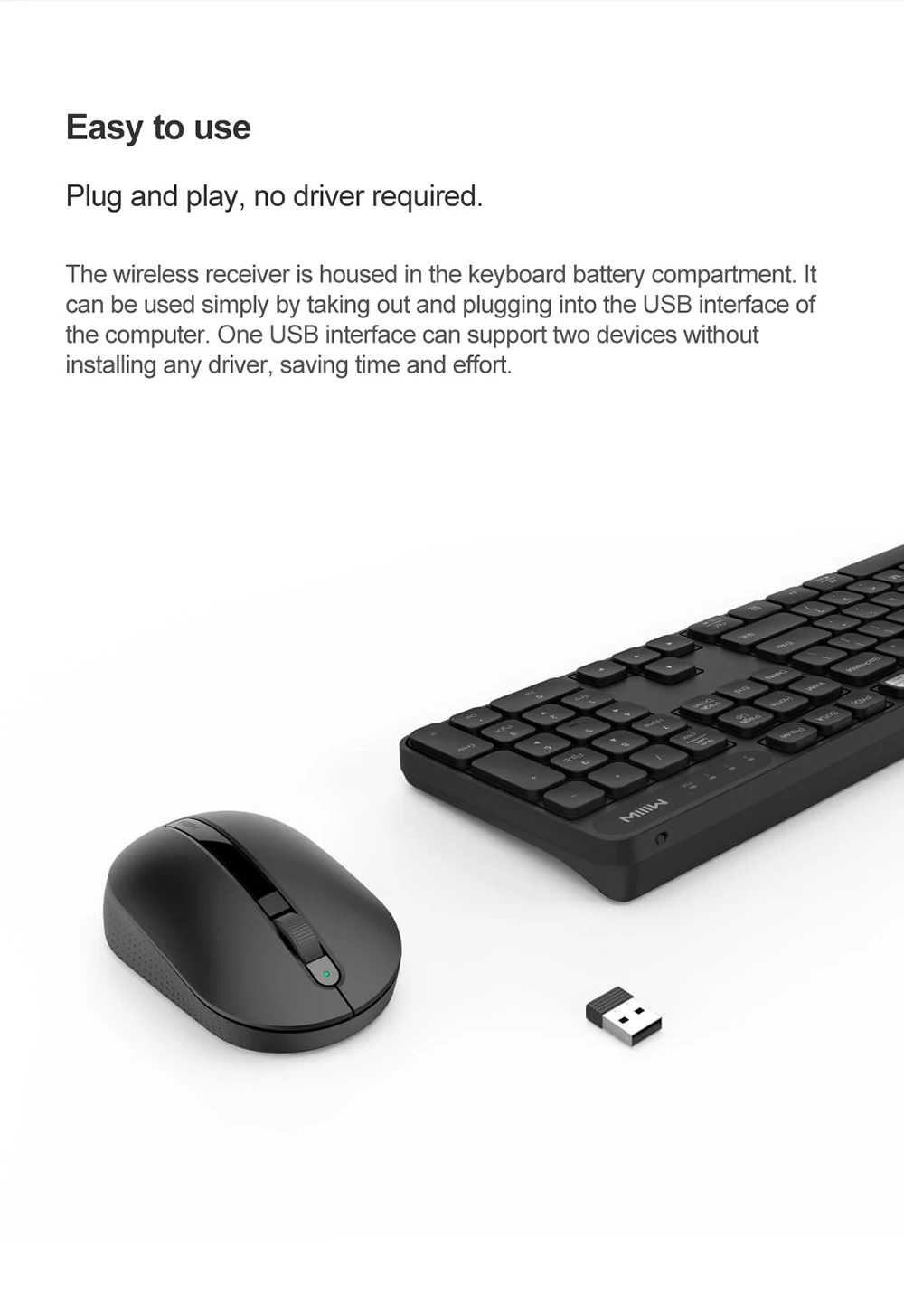 Xiaomi Miiiw, беспроводная офисная мышь, клавиатура, набор, RF 2,4G, 1000 точек/дюйм, компьютерная мышь для ноутбука, клавиатура для MAC, офисные принадлежности