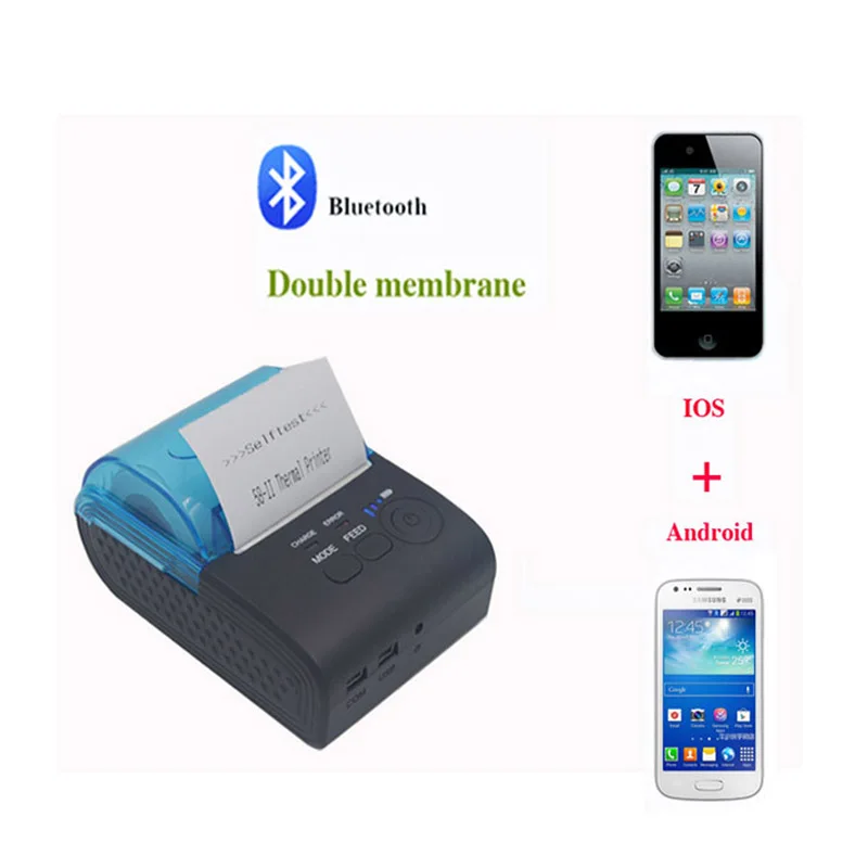 RS232/USB порты 58 мм мини беспроводной Bluetooth Термальный чековый принтер поддержка