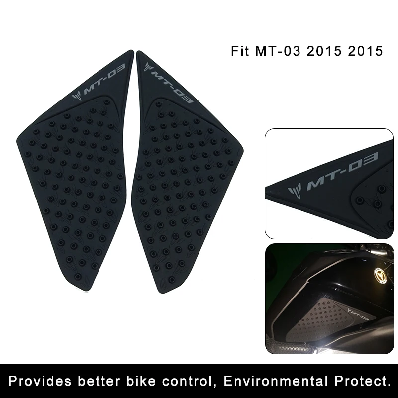 For Yamaha MT-03 MT03 MT 03 2015 2016 Motorcycle Anti slip Tank Pad 3M Side Gas Knee Grip Traction Pads Protector Stickers (4)