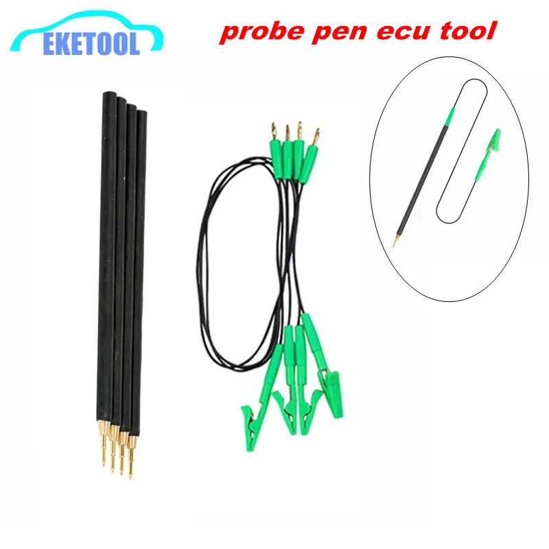 

Probe Pen ECU Tool BDM Probe 4pcs/Set With Green Wire Clip Cables ECU Programming Adapter Supports LED BDM Frame Power Probe