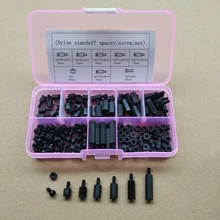 180 piezas. M2 M2.5 M3 nailon separador kits macho columna hexagonal para placas PCB tornillos de espaciado tuercas hexagonales mezcla tamaño surtidos