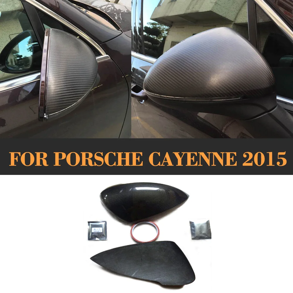 

Carbon Fiber Car Side Mirror Trim Cover Fender for Porsche Cayenne 2015 2016 2017 Add On Rearview Mirror Cap