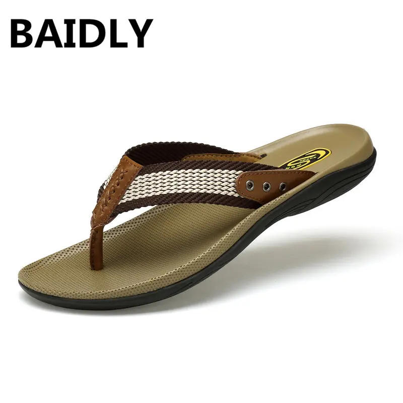 

Men Genuine Leather Flip Flops Comfortable Soft Leather Slippers Men High Quality Men Summer Shoes Big Size 38-47