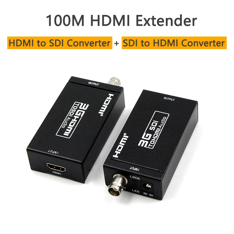 Rastløs overse restaurant 100m HDMI Coax Extender Transmitter Receiver 3G Mini HDMI to SDI Converter  SDI to HDMI Converter Extender over Coaxial Cable