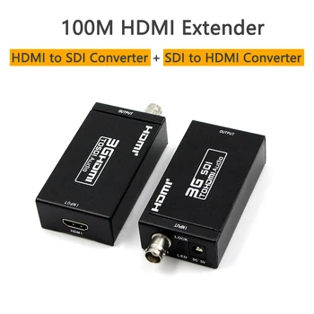 

100m HDMI Coax Extender Transmitter Receiver 3G Mini HDMI to SDI Converter SDI to HDMI Converter Extender over Coaxial Cable