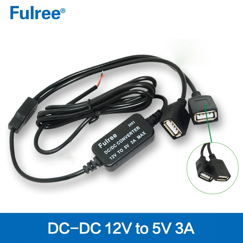 

10pcs/lot Wholesale Dual Type A Female USB Output 12V to 5V 3A DC-DC Converter Step Down Car Power Supply Two Double USB Adapter