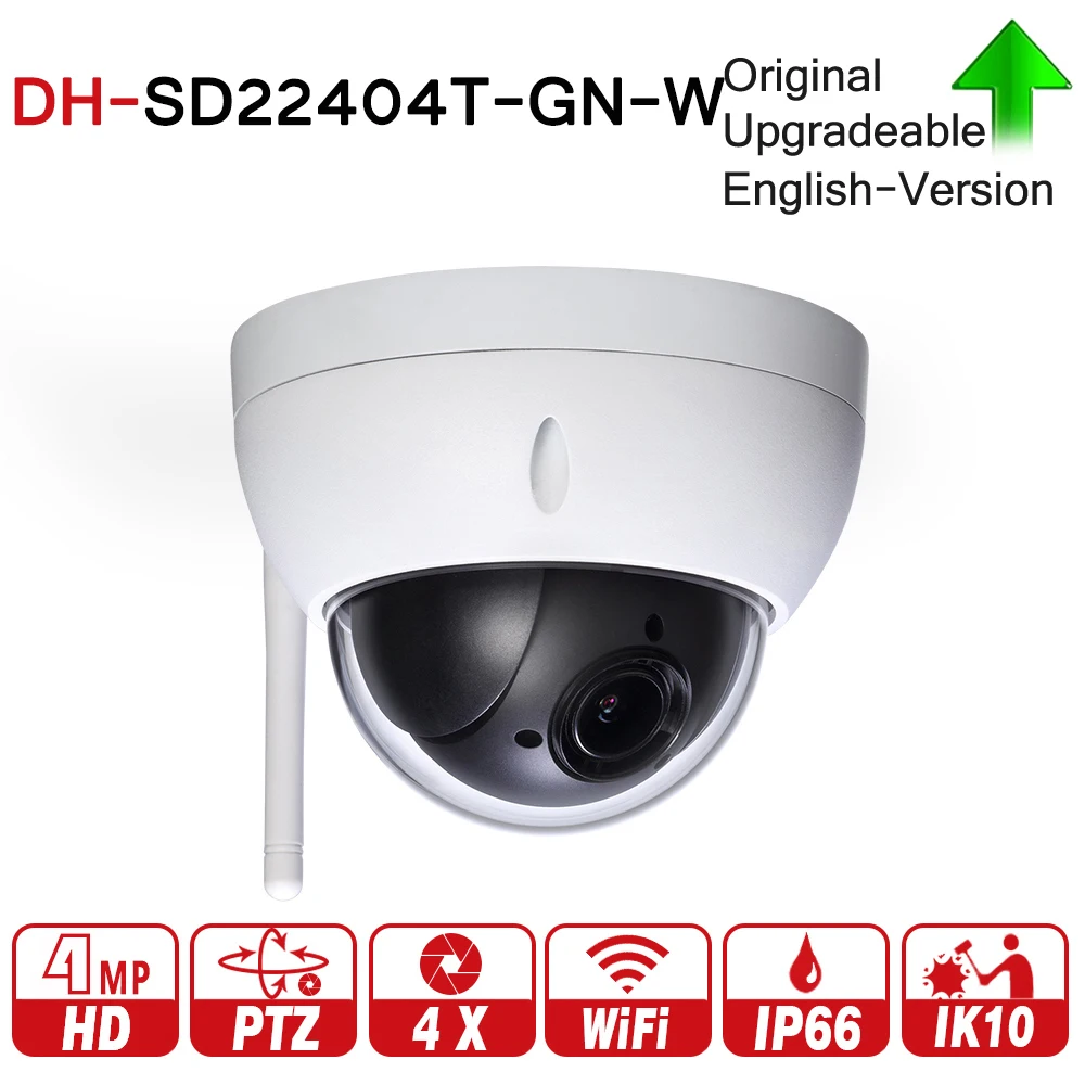 

DH Original SD22404T-GN-W 4MP 4X Optical Zoom High Speed PTZ Network WiFi IP Camera WDR ICR Ultra IVS IK10 DH-SD22404T-GN-W