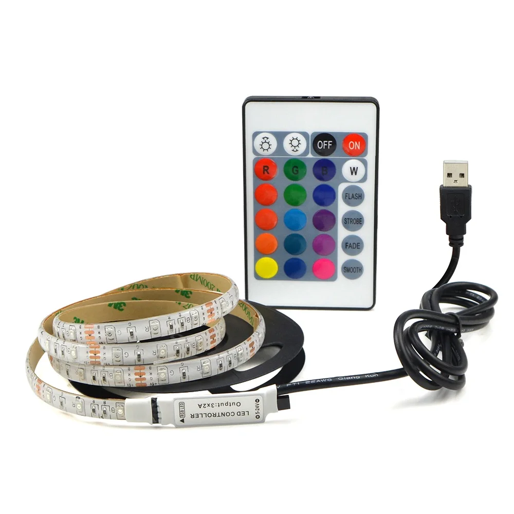 

USB Powered DC 5V LED Strip light 2835 RGB / White/ Warm White Waterproof Tape LED Lamp 1M 2M 3M 4M 5M TV Background Lighting