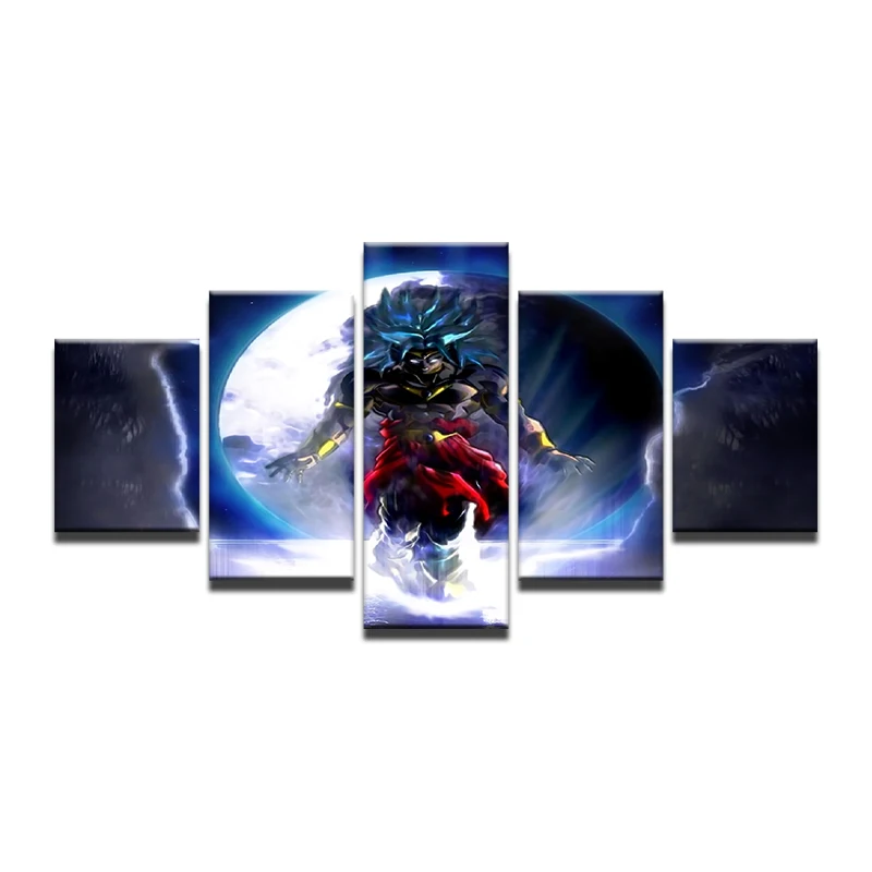 

Modular Wall Art Canvas Painting Living Room Decor HD Printed 5 Pieces Dragon Ball Z Poster Super Saiyan Pictures Frame