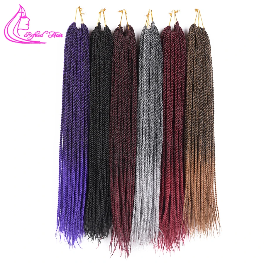 

Refined Hair 14 16 18 20 22Inch Small Crochet Braids Havana Senegalese Twist 30Roots Synthetic African Braid Braiding Hair