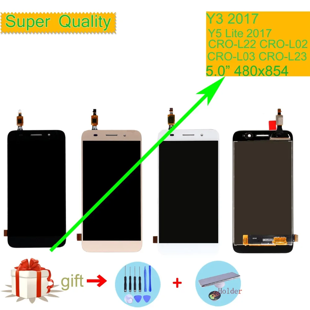 Skup Oryginał dla Huawei Y3 2017 CRO L02 CRO L22 CRO L03 CRO L23 wyświetlacz LCD zespół ekranu dotykowego Y5 Lite 2017 LCD ekran dotykowy