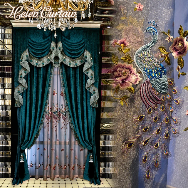 Helen Rideau Chenille De Luxe Européenne Style Valance Rideau Pour ... Helen Rideau Chenille De Luxe Européenne Style Valance Rideau Pour ...