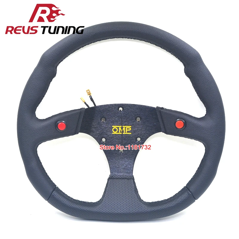

Universal PVC 350mm Universal Car Race Racing Style OMP Sport Steering Wheel