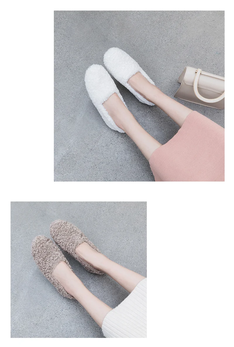 winter women real sheep fur loafers curly furry soft casual flat snow vacation non-slip cute young ladies luxury fashion shoes