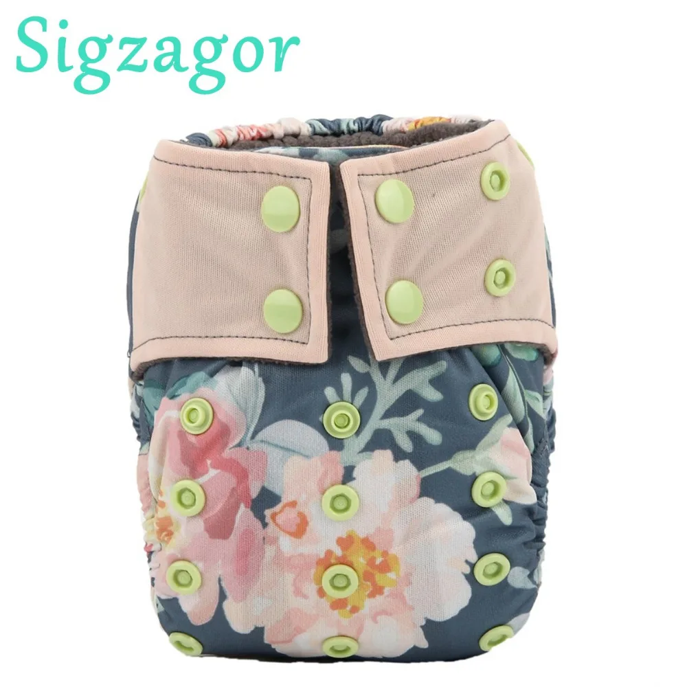 

[Sigzagor]]1 Newborn ALL IN ONE Pocket Cloth Diaper Nappy,Baby Sewn Charcoal Bamboo Insert,AIO,Double Gussets,8-10lbs 44 Choices