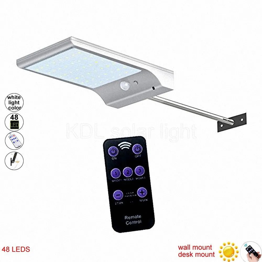 

48 LED Solar Powered Light PIR Motion Sensor Street Light 3 Mode Outdoor Waterproof Lamp for Pathway Garden rot c Solar Lamps