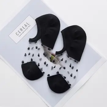 

Spring Summer Hollowed Out Fashion Woman Socks Floral Jacquard Crystal Silk Slim Short Socks Retro Sweet Elastic Ankle Meias Sox