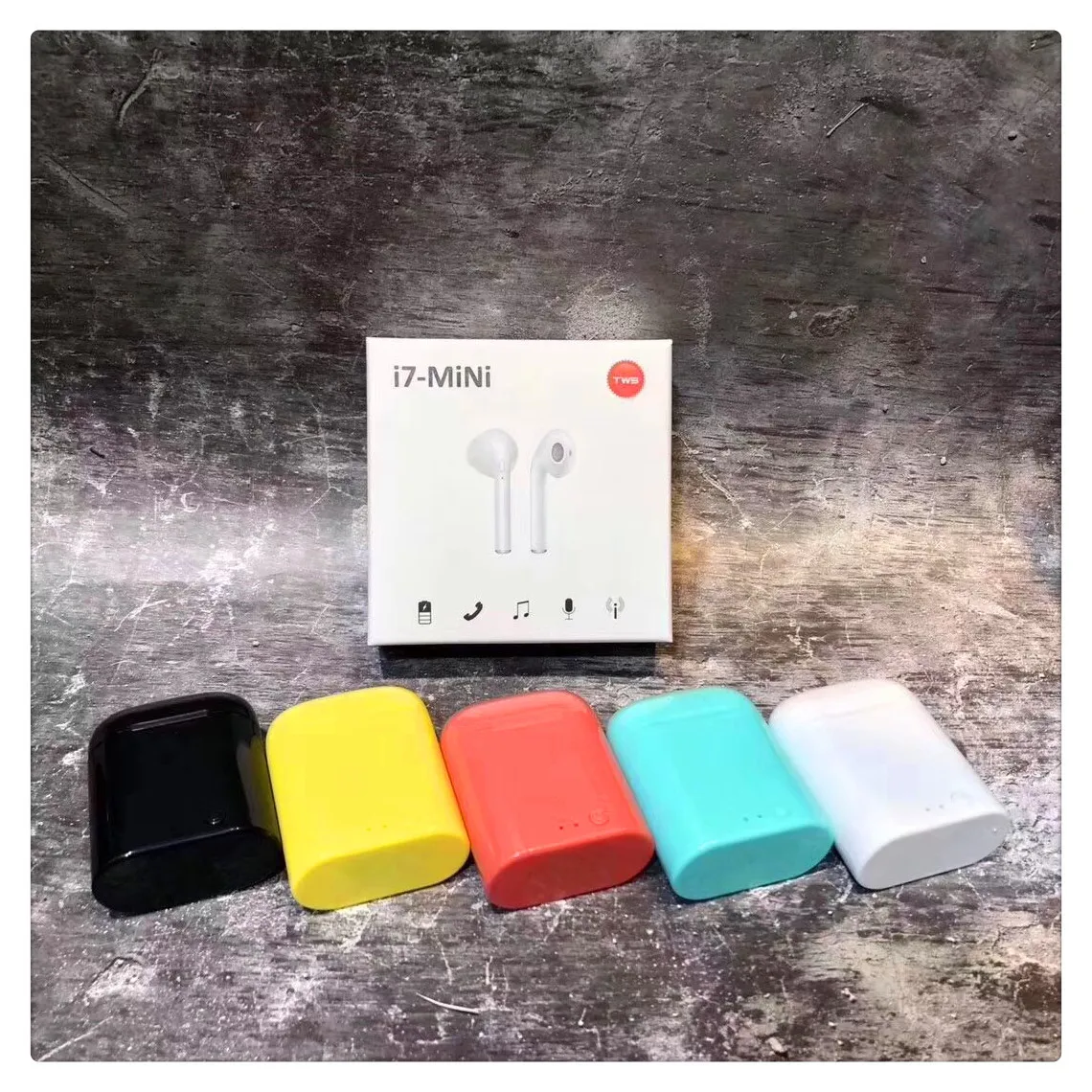 

i7 mini colorful TWS Twins Bluetooth earphone Earbuds Mini Wireless Headset with Mic V4.2 for Iphone 7/8 x/xs samsung universal