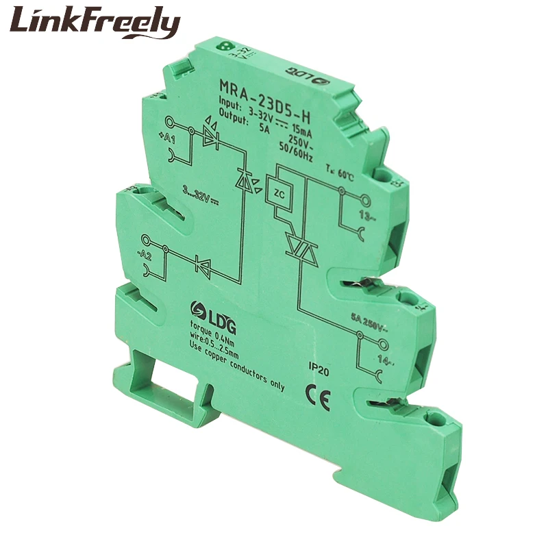 MRA-23D5-H 5А в: 3 в 5 в 12 В 24 В DC AC SSR интерфейс SSR твердотельный релейный модуль для умного дома светодиодный светильник, высокая разрывная мощность