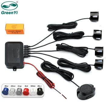 

GreenYi Car Parking Parktronics with 4PCS Black Silver White Black Blue Red 22MM Sensors Reverse Backup Radar Sound Buzzer Alarm