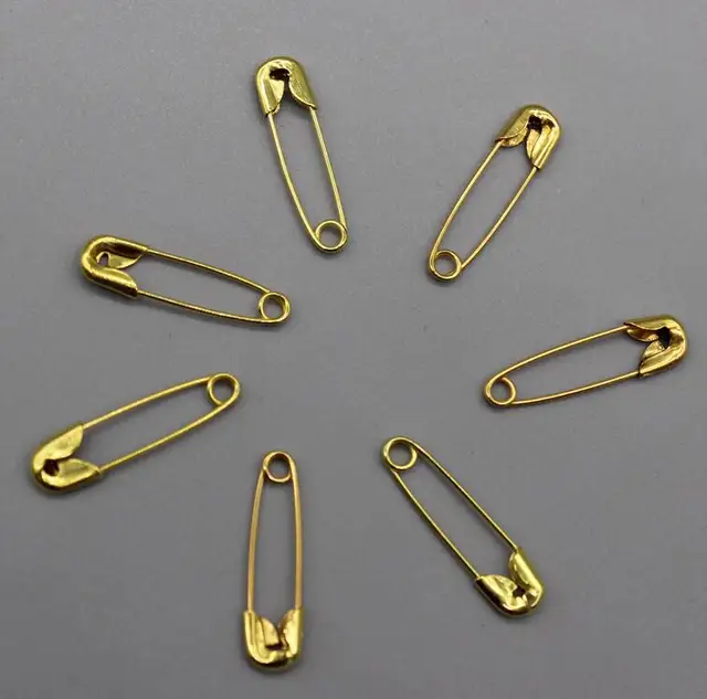 Free Shipping garment metal safety pins 1.8cm/golden black silver tag ...