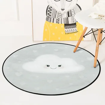 

Nordic White Cloud Printed Soft Carpets Anti-Slip Rugs Lovely Cartoon Computer Chair Mat Floor Mat For Home Kids Room