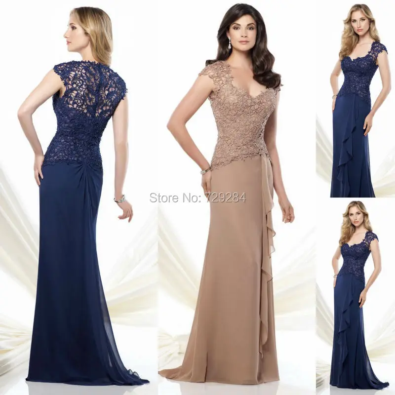 2017 Long Dress Wedding Mother Bride Vestido Mae Da Noiva Plus Size 2017 Long Dress Wedding Mother Bride Vestido Mae Da Noiva Plus Size Of The Dresses Navy Blue Lace Cape Sleeves In