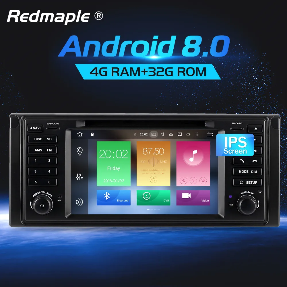 

4G RAM Android 8.0 Car Radio DVD navigation Player For BMW/E39/X5/E53 2000-2003 Auto Audio GPS Video Multimedia Stereo