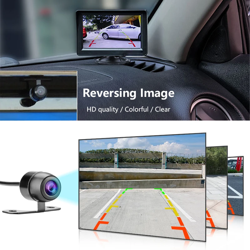 Jansite 4," TFT lcd цветной автомобильный монитор дисплей камера обратная камера парковочная система для автомобиля заднего вида монитор присоска кронштейн