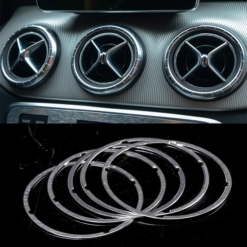 5 шт. алюминиевое Вентиляционное кольцо для Mercedes benz CLA GLA A Class A180 W176 C117 GLA200 2014-2016