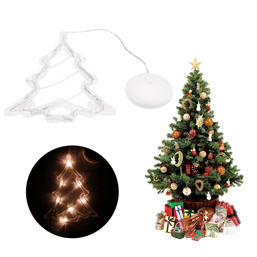 Sucker LED Christmas Light Deer Bell Xmas Tree Shape Fairy Light Indoor Outdoor Decorative Lamps for Xmas New Year Holiday Party (15)
