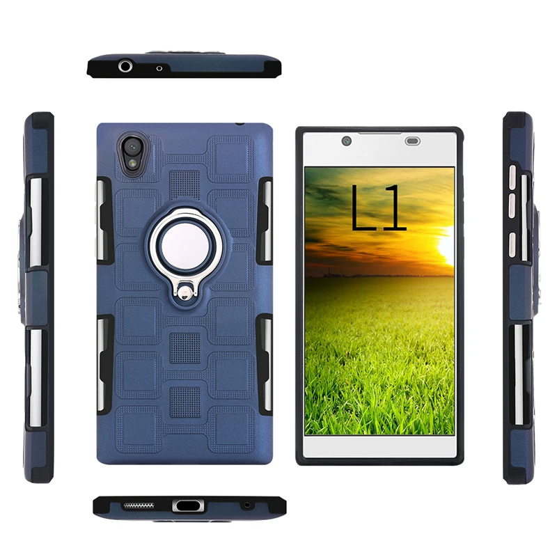 

for Sony Xperia L1 Case Cover Anti-slip Case for Sony Xperia L1 L 1 G3311 G3312 G3313 XA1 Ultra E6 Fundas Holder Finger Ring NEW
