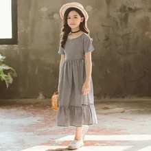 Бренд Летнее платье для девочек Детские платья для девочек новые хлопковые большой бант детей Макси-платье Детские платье принцессы оборки,#3993