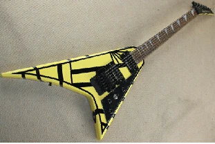 

Free Shipping High Quality Seymour Duncan Pickups Flying V model Jackson Yellow Electric Guitar 15-9