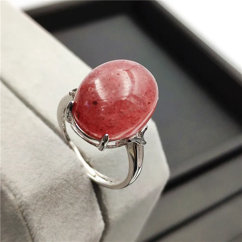 Natural Ice Red Strawberry Quartz Ring (3)