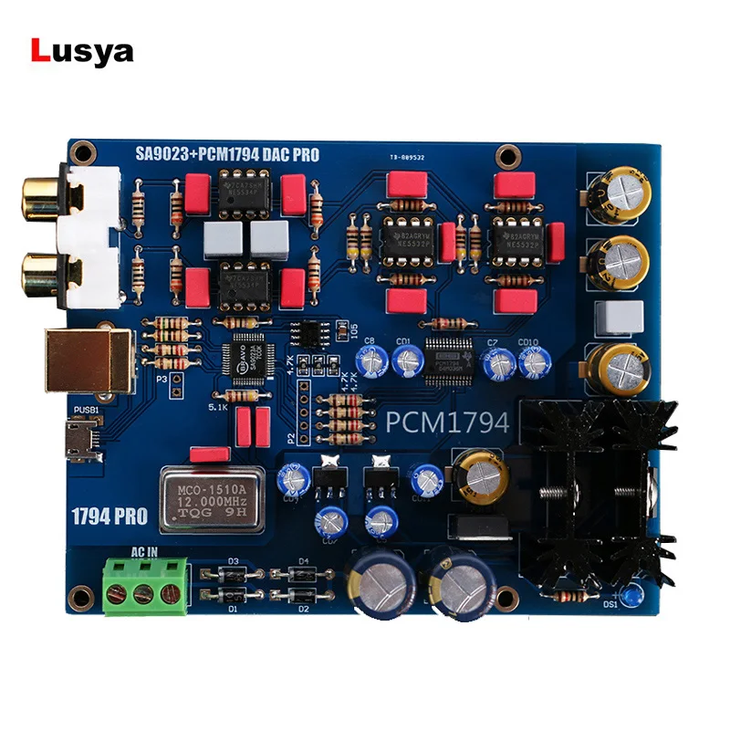 

DAC Decoder Board SA9023+PCM1794 USB DAC Decoding Board Sound Card 5V DIY Kits/Finished B8-004