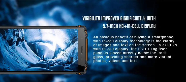 HOMTOM ZOJI Z9 6GB RAM 64GB ROM Helio P23 MTK6763 2.0GHz Octa Core 5.7 Inch Incell Corning Gorilla Glass HD+ Screen Dual Camera IP68 Waterproof Android 8.1 4G LTE Smartphone
