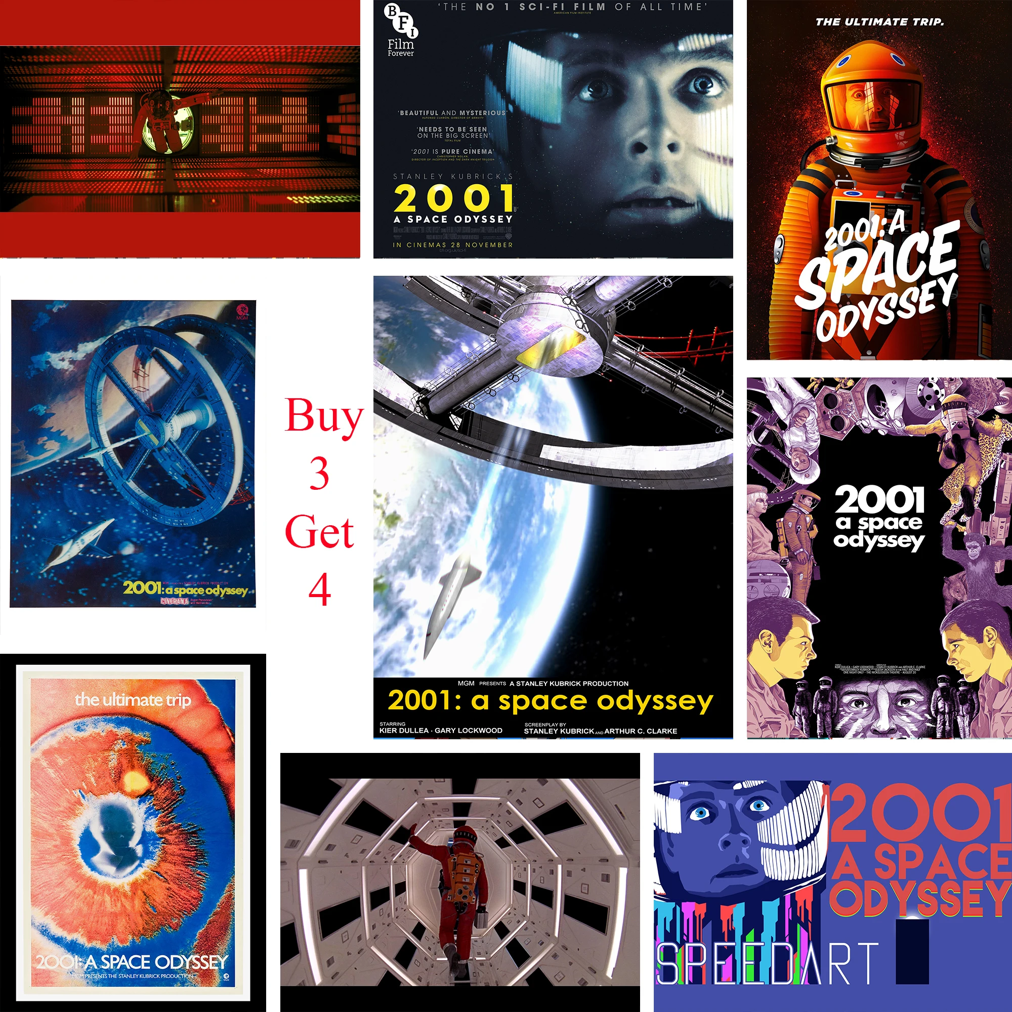 2001 A Space Odyssey плакаты кино стикеры Настенные с белым покрытием бумага печать