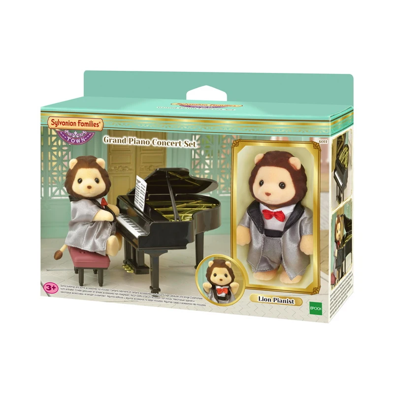 Sylvanian Family Furry Animal Dollhouse фигурка льва пианист рояльный концертный набор подарок для