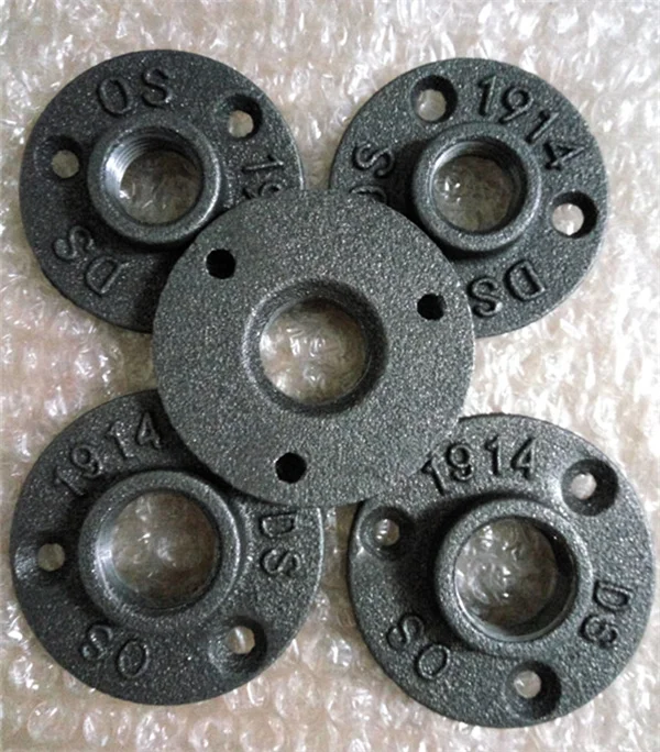 

10Pcs 1/2" 3/4" Cast Iron Flanges Thread BSP Malleable Iron Industrial Pipe Fittings Exhaust Wall Mount Floor Flange Piece