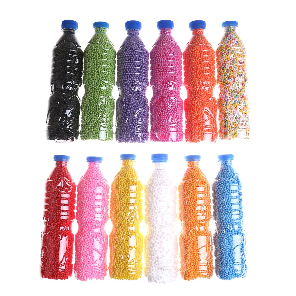 

ZTOYL 500ml/Bottle Slime Balls Small Tiny Foam Beads For Floam Filler For DIY Supplies DIY Snow Mud Particles Accessories 2-4mm