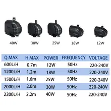 12 Вт/18/25/30/40 W 50 W Водяной насос Гц погружной рыбный бак ультра-тихий насос для фонтана фильт с супер тихий насос