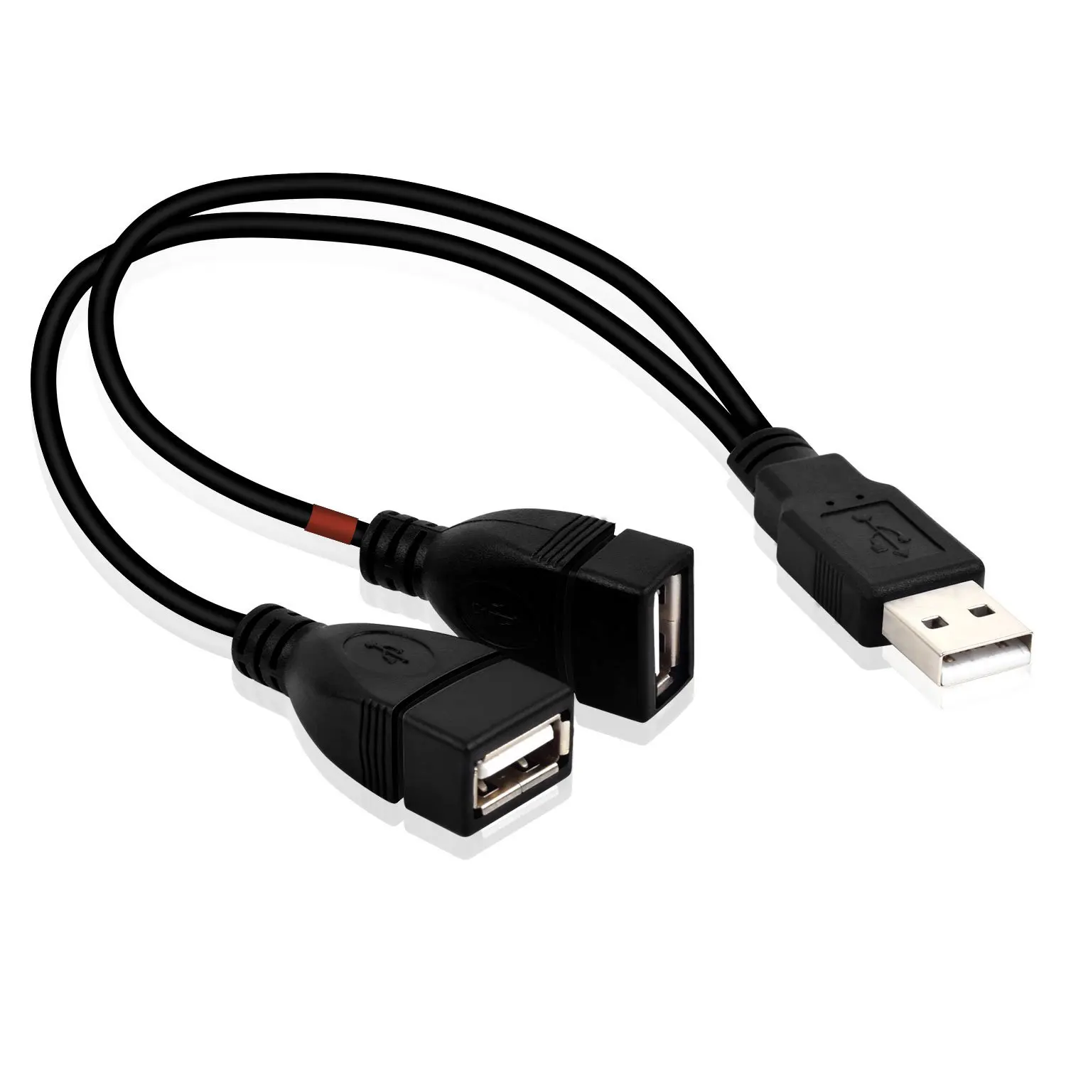 

USB 2.0 A Male to 2 Dual USB Female Jack Y Splitter Hub Power Cord Extension Adapter Cable