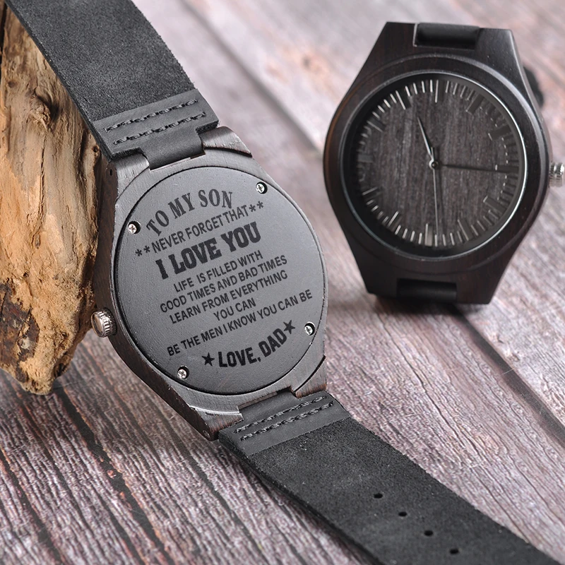 wood engraving men watch family gifts personalized watches special