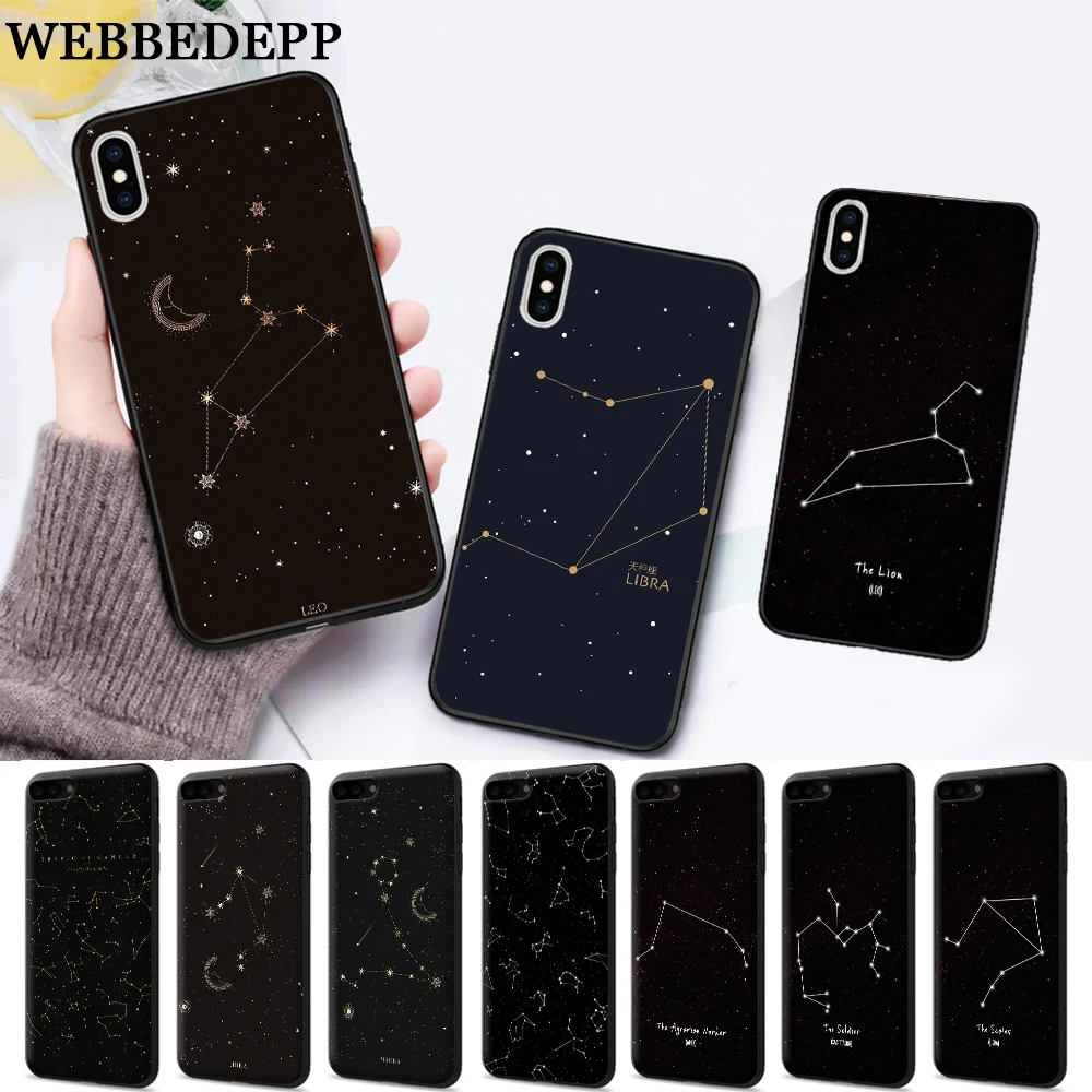 

WEBBEDEPP 12star sign Leo Libra Scorpio Silicone soft Case for iPhone 5 SE 5S 6 6S Plus 7 8 11 Pro X XS Max XR