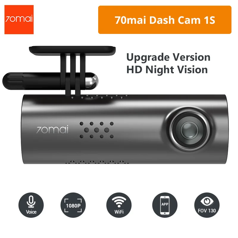 

Original Xiaomi 70mai 1S Car DVR Dash Cam 1080P HD Night Version English Voice Control Car Camera Dash Cam Multi Language