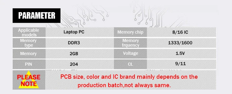 VEINEDA оперативная память DDR3 2 Гб 1066 Sodimm Ram ddr 3 PC3-8500 204pin Совместимость 1333 МГц для ноутбуков AMD Intel