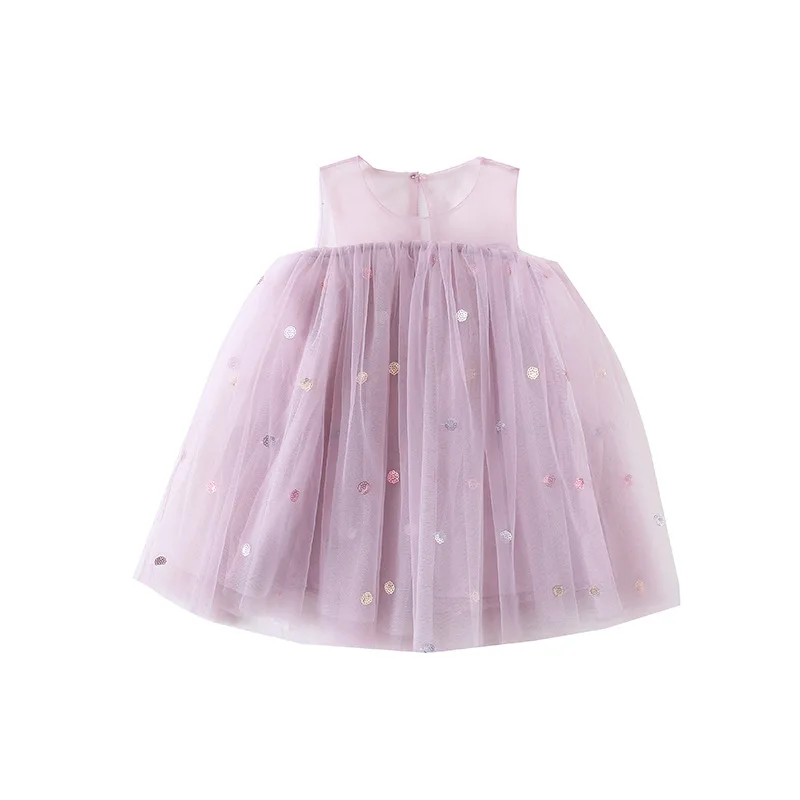 Детская одежда Вечерние платья принцессы без рукавов с фатиновой юбкой для маленьких девочек вышитая бальное платье От 1 до 4 лет