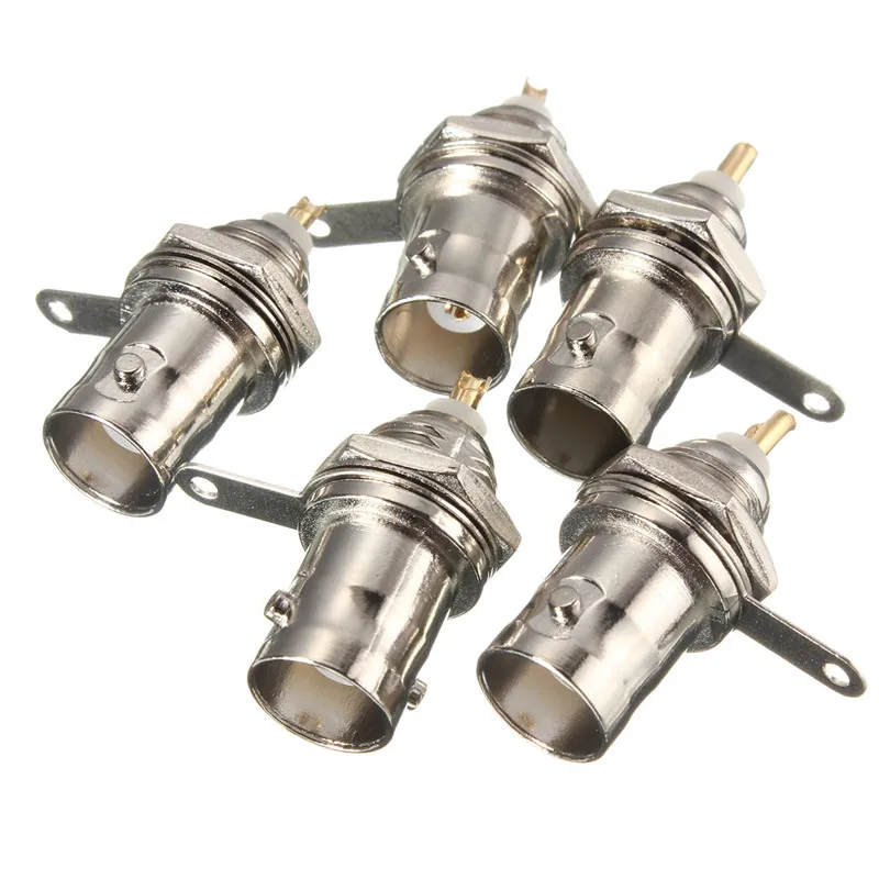 

5Pcs/lot BNC Female Socket Solder Connector Chassis Panel Mount Coaxial Cable For Welding Machine Parts