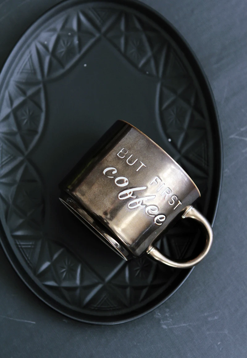 В скандинавском стиле Простые английские буквы керамические Ретро золотые буквы кофейные чашки молочные чашки чайная кружка